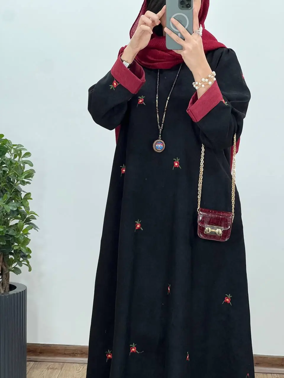 پیراهن مانتویی گلدوزی بهین